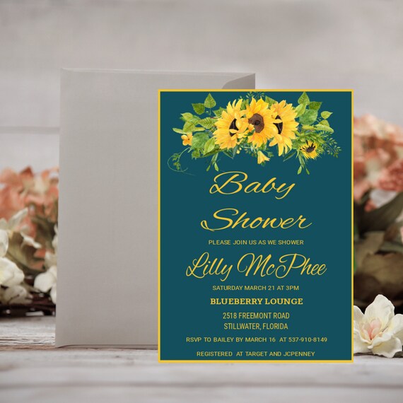 Sunflower Baby Shower Invitation | Printable Il_570xn