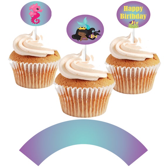 Mermaid Cupcake Toppers | Printable Il_570xn