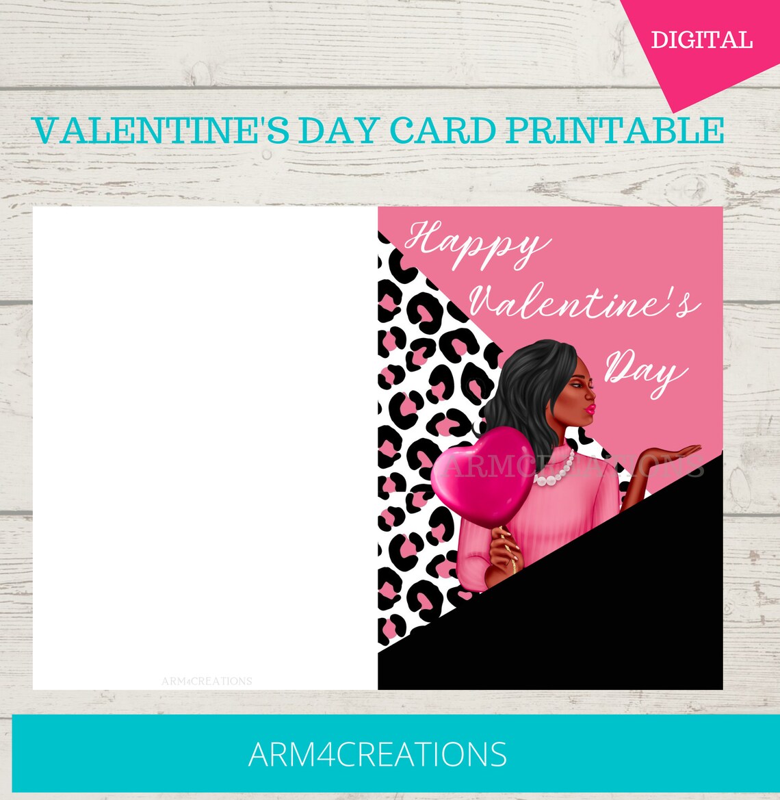 African American Valentine’s Day Card Printable Black – Etsy