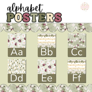 Ladybug Alphabet Posters Classroom Decor A-Z Capital Lowercase Letters Printable Spring Classroom Bulletin Board Bug Theme Home School