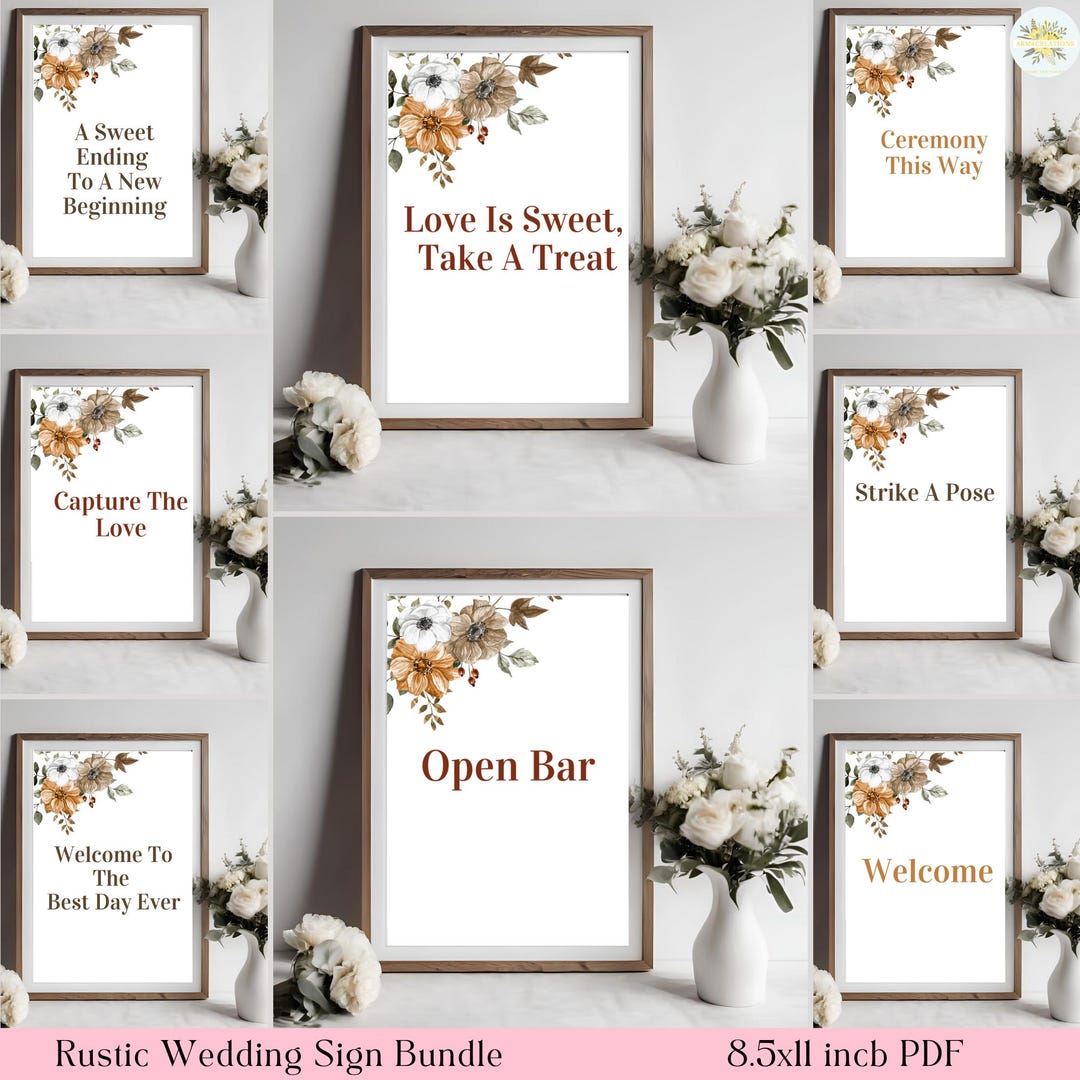 Rustic Wedding Table Sign Printable Table Decor Wedding Reception ...