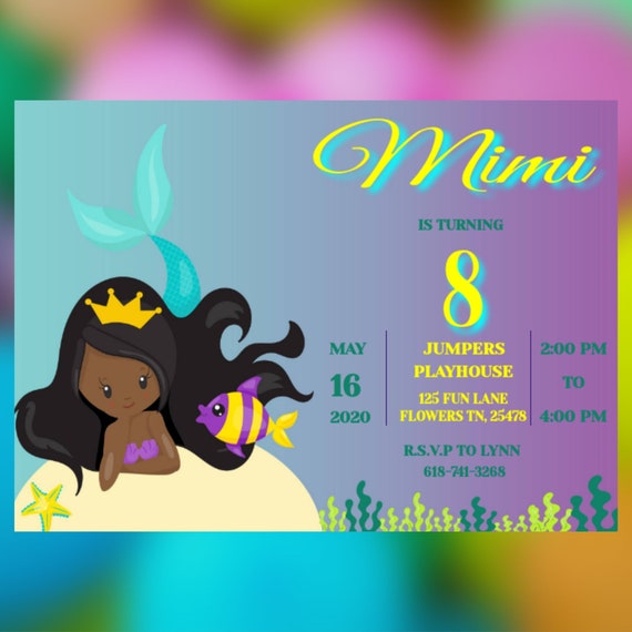 Mermaid Party Invitation Printable Il_570xn