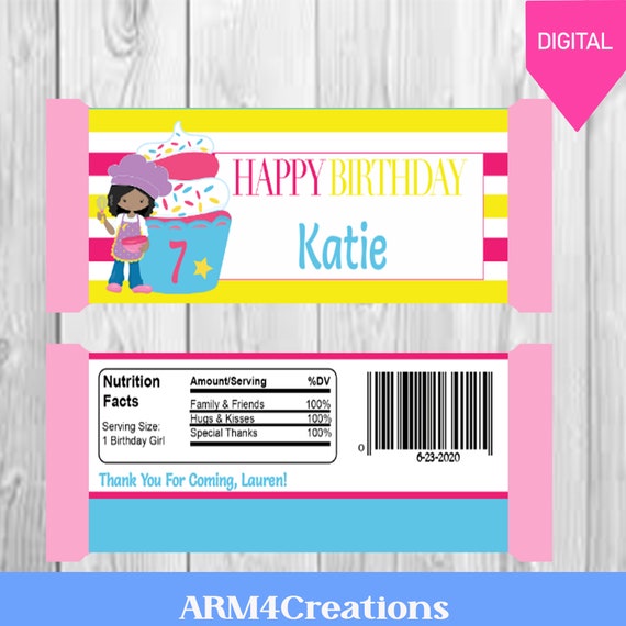 Baking Party Chocolate Wrapper | Candy Bar Printable Il_570xn