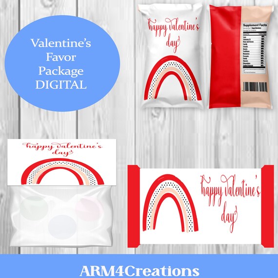 Classroom Valentine Favors | Rainbow | Printable Il_570xn