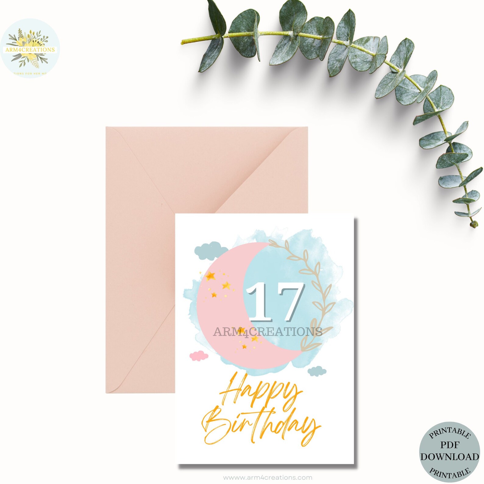 17 Birthday Card Printable 17 Birthday Girl Card 17th - Etsy
