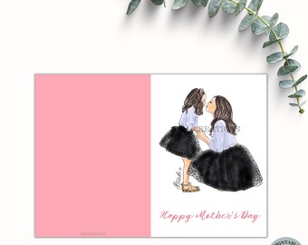 Pink Mothers Day Card Printable| Instant Download | Card From Daughter | Tan Card | Printable Mom Card