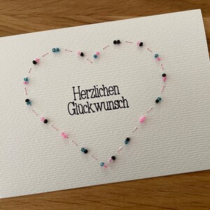 Glückwunschkarte mit Perlen | Geburtstag, Hochzeit, Abschluss