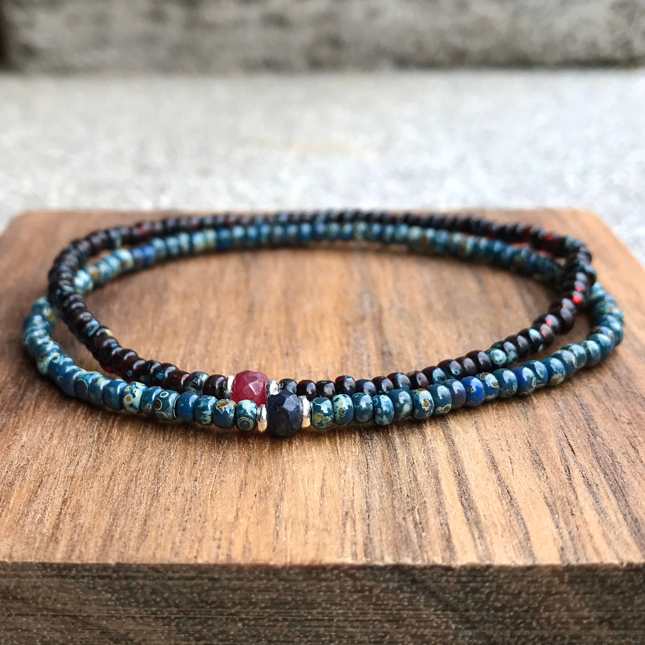 Ruby Bracelet Men/miyuki Japanese Beaded Bracelet/ Mens Thin Beaded Bracelet/ Gift for Him - Etsy
