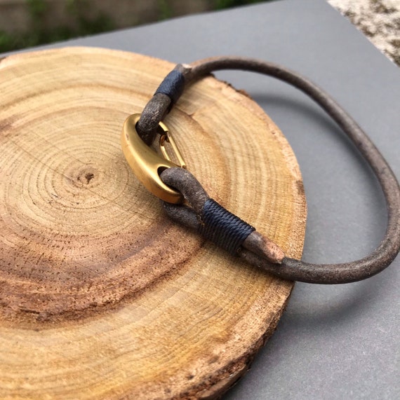 Lobster Clasp Leather Bracelet/ Hook Bracelet/ Unisex