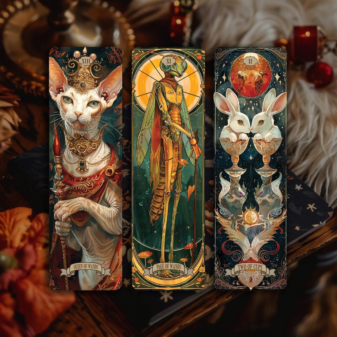 A tarot card featuring a mystical forest scene with glowing mushrooms and ethereal lighting, symbolizing the magic and mystery of the natural world.