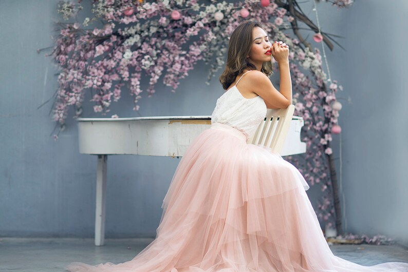 Multiple layers pink pastel skirt