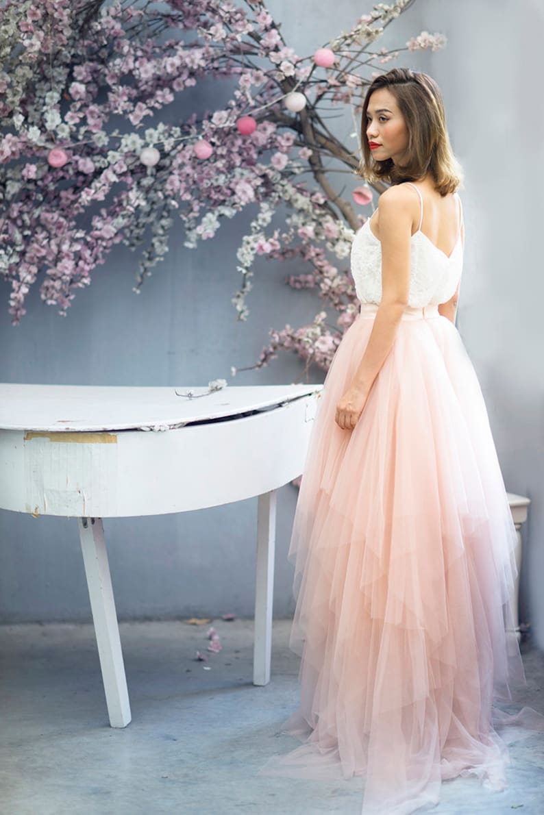 Multiple layers pink pastel skirt
