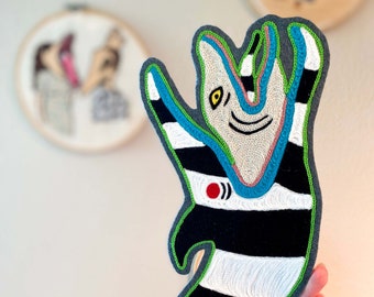 Beetlejuice Sandworm Chainstitch Embroidered Iron On Patch