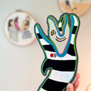 Beetlejuice Sandworm Chainstitch Embroidered Iron On Patch