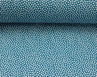 Baumwolle Punkte 2mm weiß/petrol meterware