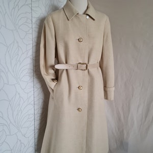 70s coat size L 40 42 wool coat with big collar TOP plain elegant hippie brown new wool