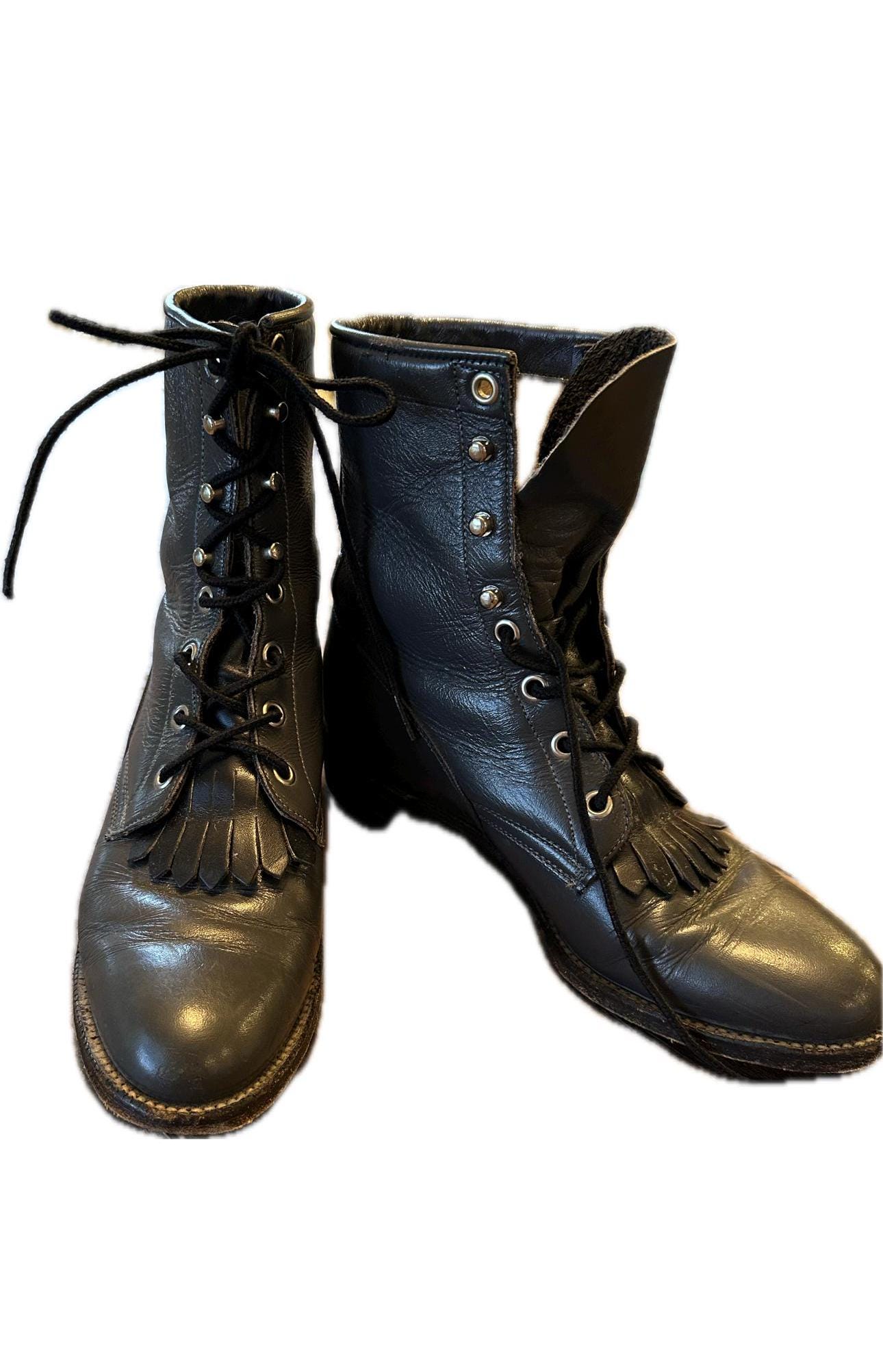 Justin Lace up Boots Etsy Australia