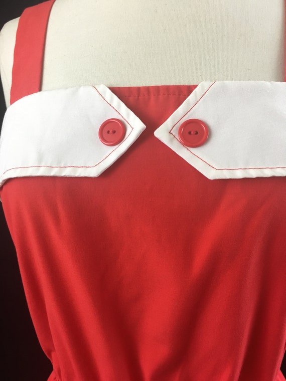 Red and white sailor dress - image 3
