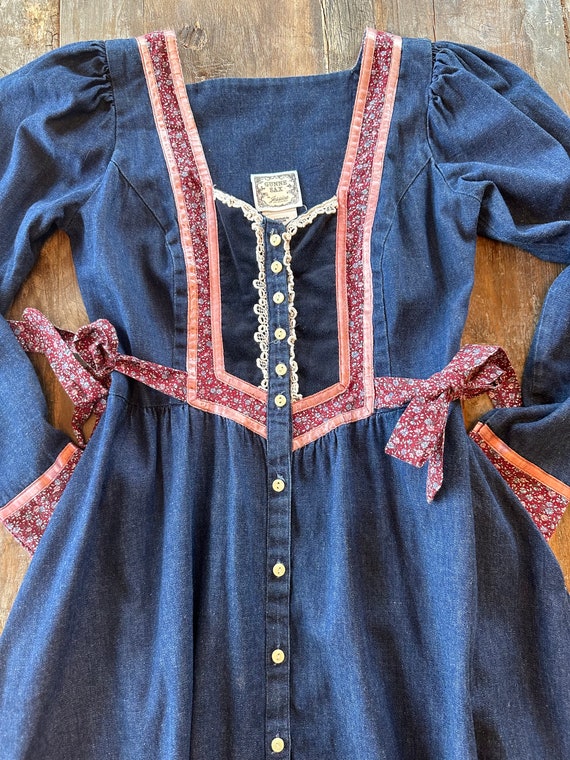 Gunne Sax by Jessica Denim and Calico dress