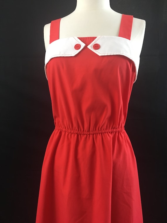 Red and white sailor dress