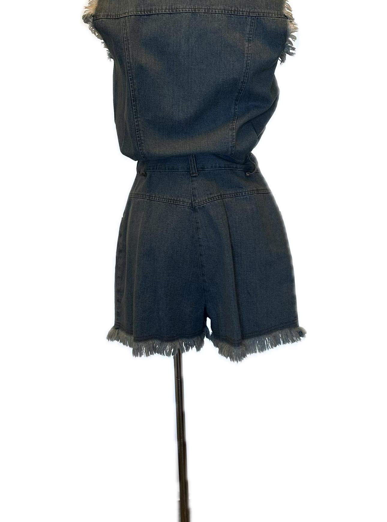 YELLOW MOD DAISY TIE STRAP SMOCKED ROMPER