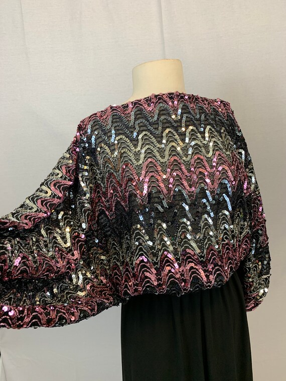 Sequin bat sleeve disco top