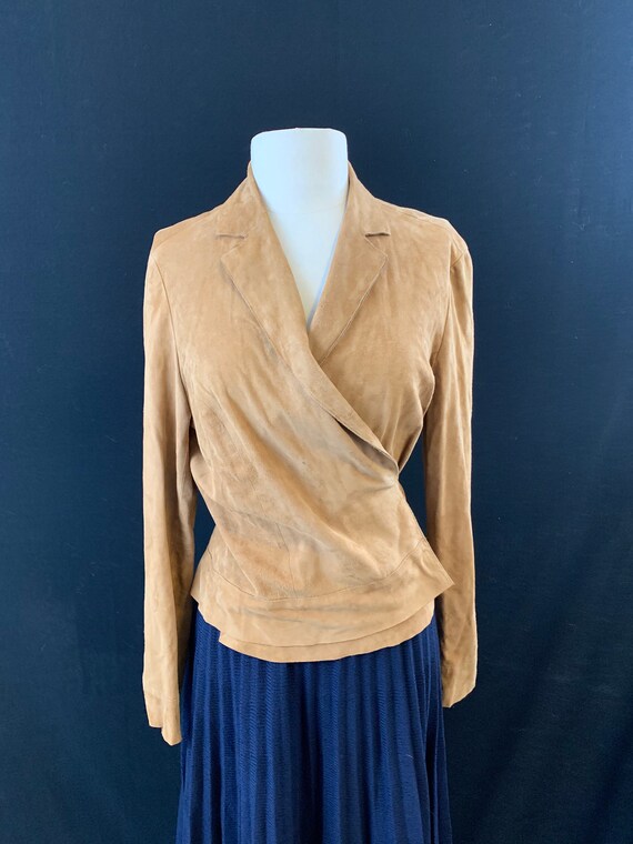 Soft suede wrap shirt