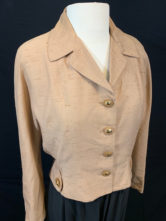 40's raw silk jacket with amazing buttons