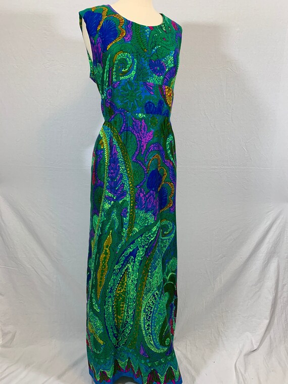 Paisley Peacock Color Maxi Dress - Etsy 