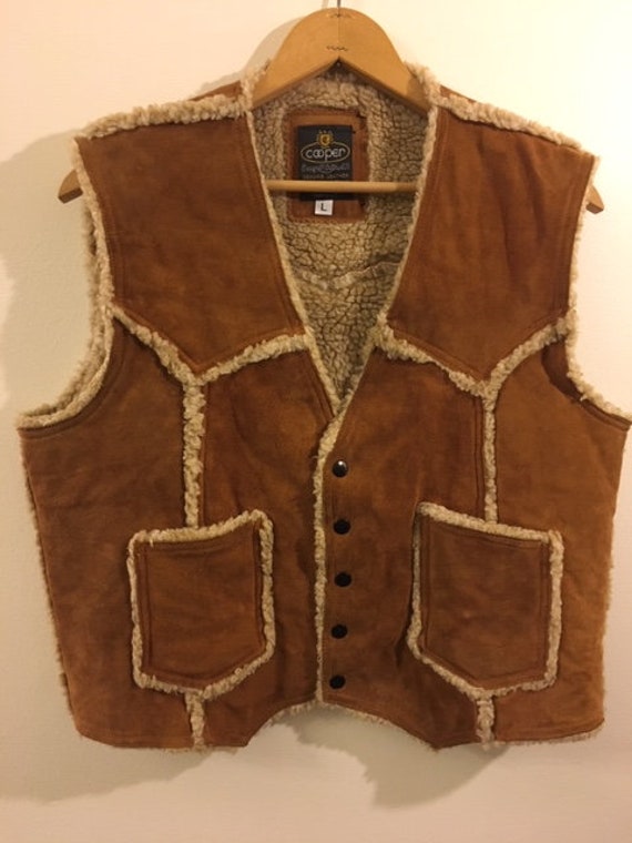 Suede and fleece vest