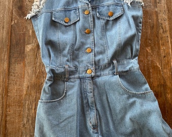 Denim Romper Daisy Duke Style