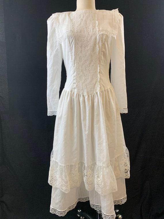 Gunne Sax tea length bustle back Edwardian dress