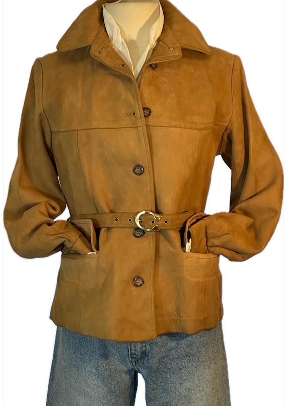 70’s suede belted short jacket - image 2