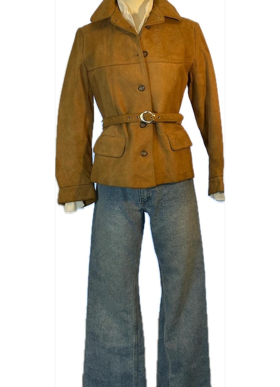 70’s suede belted short jacket - image 1