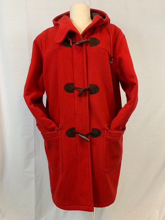 LL Bean red toggle duffel coat