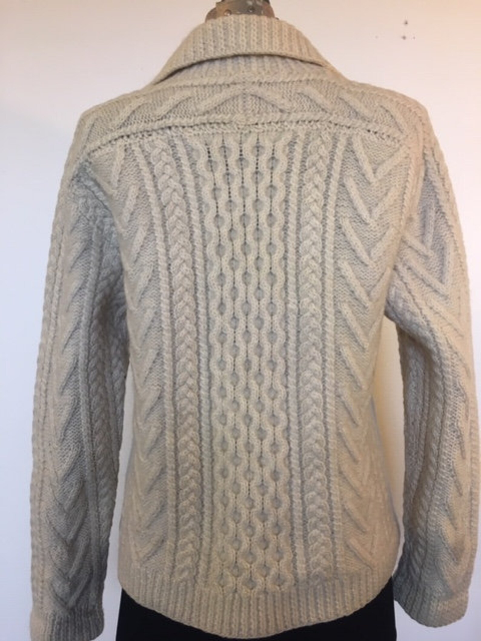 Suéter de lana Fisherman Knit Metal Zip Etsy