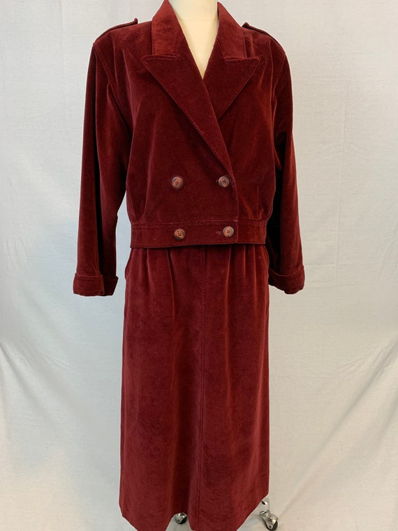 Crop Jacket Skirt Suit corded velvet