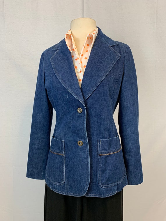 70's wide lapel denim blazer