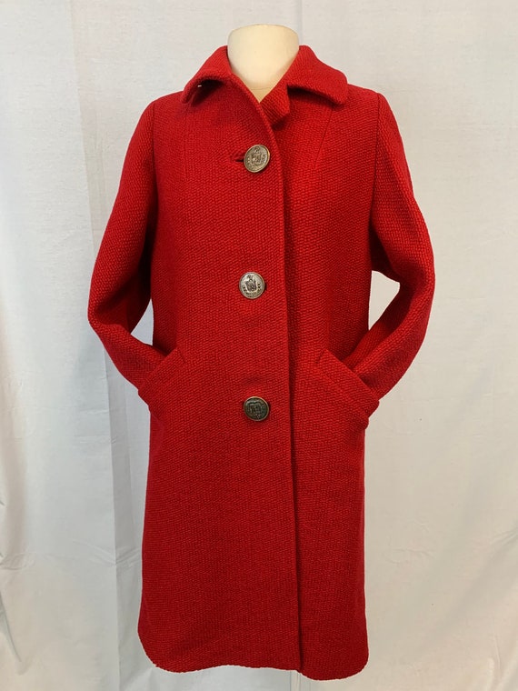 Shagmoor vintage red boucle wool coat