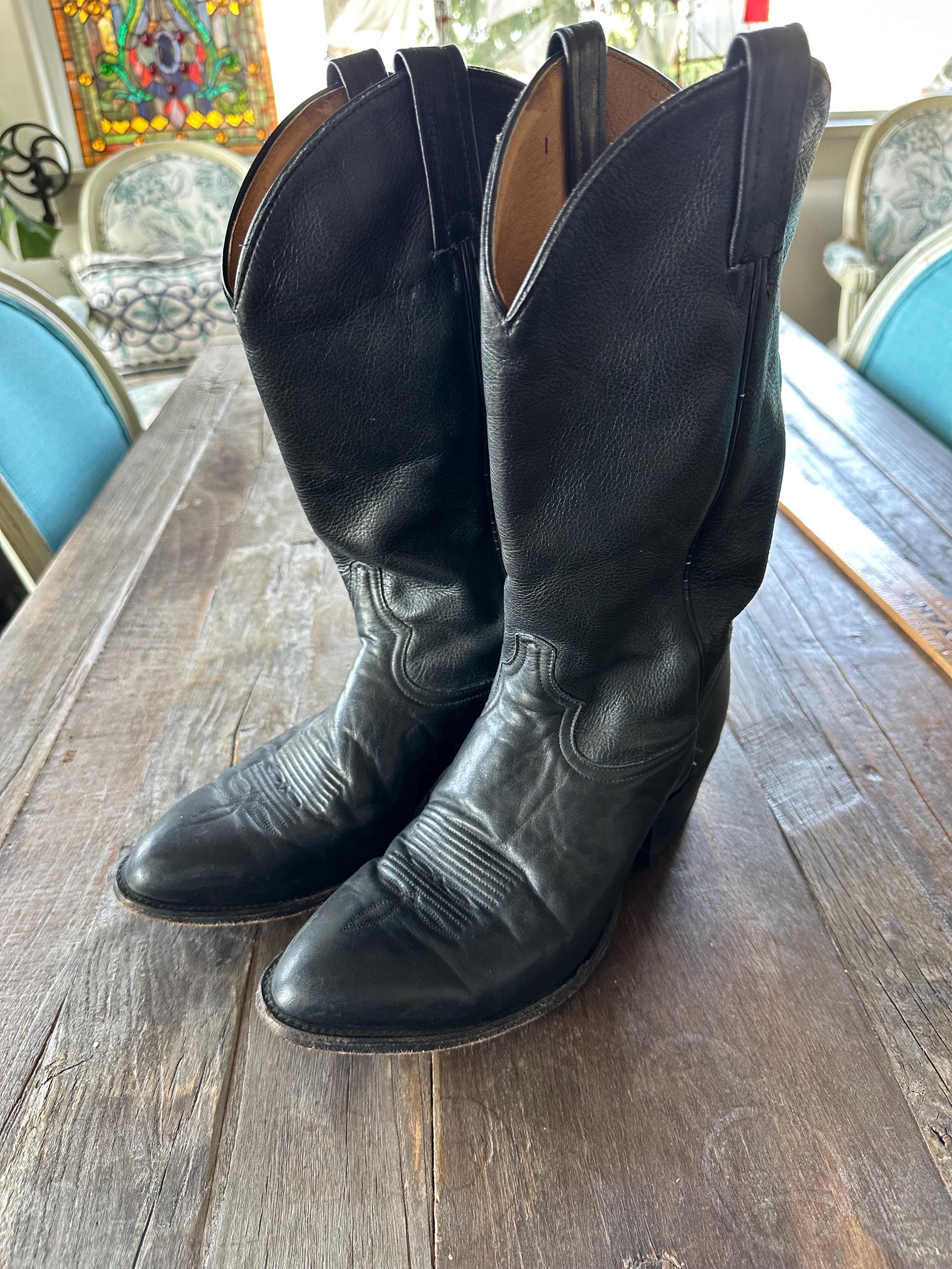 Mens round toe roper boots deals