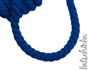 Twisted cord 10 mm blue / twisted cotton cord / ribbon / cord gym bag