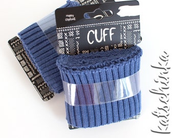 Cuff Strickbündchen jeansblau // Grobstrick - Bündchen