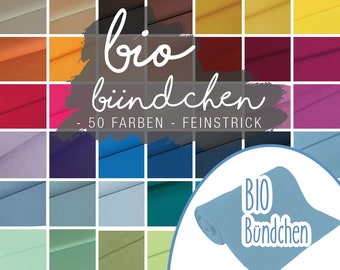 GOTS BIO Bündchen uni / Bündchen Meterware glatt  / Bündchenstoff / Schlauchware - verschiedene Farben