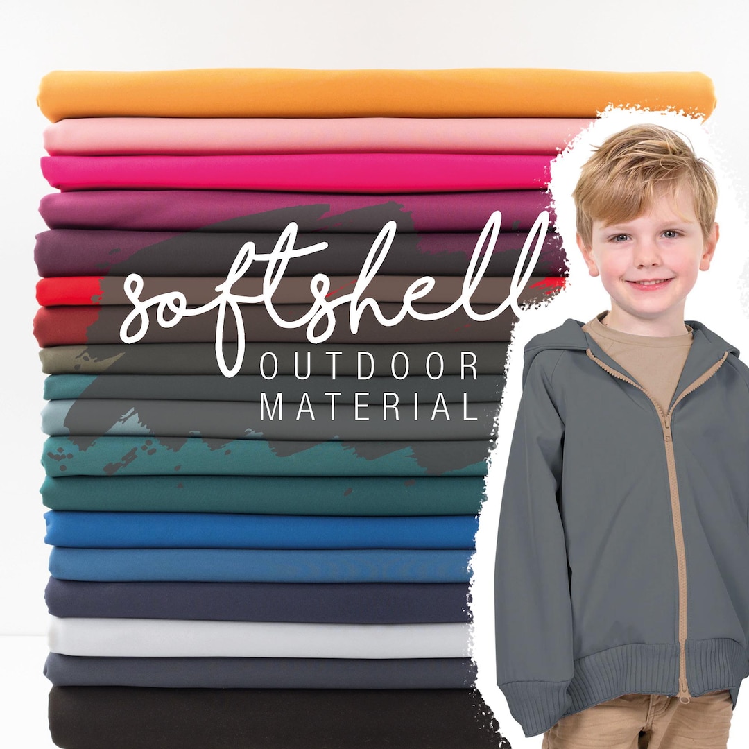 Softshell Stoff Meterware wasserabweisend, winddicht warm mit - Main Image