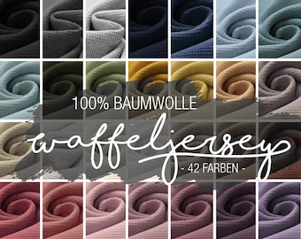 14,90EUR/m | Waffelstrickjersey | 100% Baumwolle | Waffelstoff | Waffelstrick | Jersey Waffel | Waffeljersey - verschiedene Farben