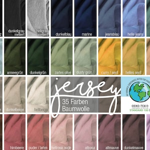Baumwolljersey uni / JERSEY Meterware  / Jerseystoff / Jerseystretch - verschiedene Farben
