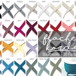 Flachkordel / Hoodieband / Kordel 15 mm diverse Farben / Kordel Flach