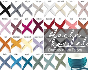 Flachkordel / Hoodieband / Kordel 15 mm diverse Farben / Kordel Flach
