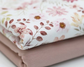 Jersey #pastellblume // Retrostoff, Blumenjersey, Blumenstoff// Katschinka