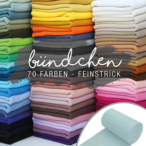 Softbündchen uni | Bündchen Meterware glatt | Bündchenstoff | Schlauchware | Feinstrickbündchen | - verschiedene Farben